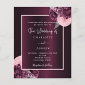 Burgundy roze floragebondenis flyer (Voorkant)