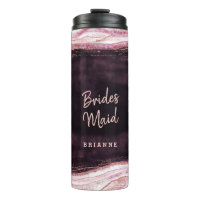 Burgundy & Roze Goud Geode Gepersonaliseerde Bruid