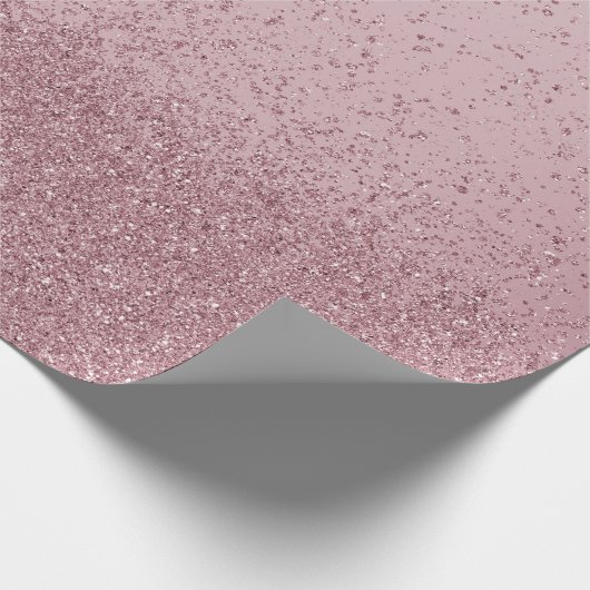 Burgundy Roze Nep Glitters Cadeaupapier (Hoek)