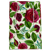 Burgundy Rozen Bloemendruk Medium Cadeauzakje (Voorkant)