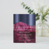 Burgundy Rozen Border QR Code Marsala Blue Navy (Staand voorkant)