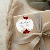 Burgundy Rozen en Pampas Grass Dank u Sticker