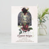 Burgundy Rozen Gold Baby shower Kaart (Staand voorkant)