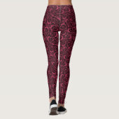 Burgundy-rozen Leggings (Achterkant)