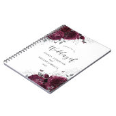 Burgundy Rozen Silver Wedding Planner Notitieboek (Linkerzijde)
