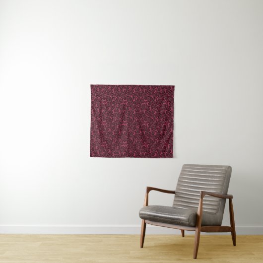 Burgundy-rozen Wandkleed (In Situ (horizontaal))