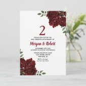 Burgundy Ruby Red Rose 2nd Wedding Jubileum Kaart (Staand voorkant)