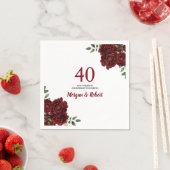 Burgundy Ruby Red Rose 40th Wedding Jubileum Servet (Insitu)