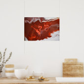 Burgundy Rust Dark Red Marble AcrylArt Abstract Poster (Keuken)