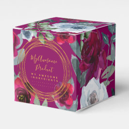 Burgundy Sage Green Blue Floral - Product Bedankdoosjes