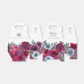 Burgundy Sage Green Blue Floral - Product Bedankdoosjes (Uitgevouwen)