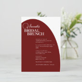 Burgundy Script Menu de Brunch nuptial minimal (Debout devant)