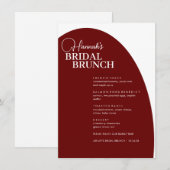 Burgundy Script Menu de Brunch nuptial minimal (Devant / Derrière)