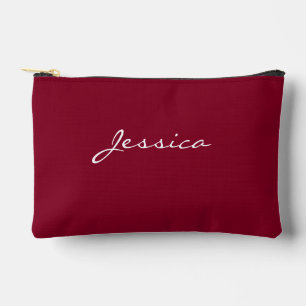 Burgundy Script Minimal Moderne Reis Cosmetica Etui