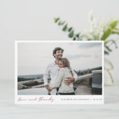 Burgundy Script Photo Love et Merci Mariage (Debout devant)