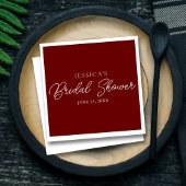 Burgundy Script Simple Vrijgezellenfeest Napkins Servet
