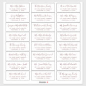Burgundy Script Weddenschappen Adresetiketten Sticker (Vel)