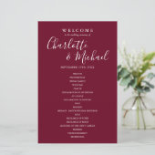 Burgundy Signature Script Mariage Programme de bie (Debout devant)