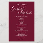 Burgundy Signature Script Mariage Programme de bie (Devant)