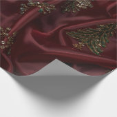 Burgundy Silk-Look Diamond Cadeaupapier (Hoek)