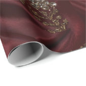 Burgundy Silk-Look Diamond Cadeaupapier (Rol Hoek)