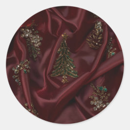 Burgundy Silk-Look Diamond Encrusted Ronde Sticker