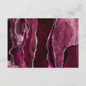 Burgundy Silver Agate Marble Wedding Details Informatiekaartje (Achterkant)