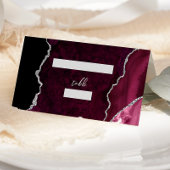Burgundy Silver Agate Script Wedding Table