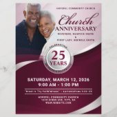 Burgundy & Silver Church Anniversary Flyer (Voorkant)