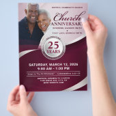 Burgundy & Silver Church Anniversary Flyer (Hand)