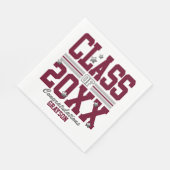 Burgundy|Silver Graduing Class Year Servet (Hoek)