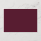 Burgundy Simple Elegant Script-accommodatie Informatiekaartje (Achterkant)