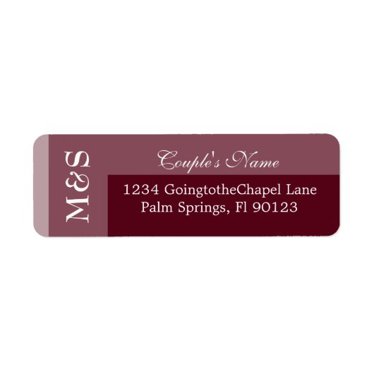Burgundy Simple Modern Chic Script Etiket (Voorkant)