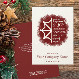 Burgundy Snowflake Business Holiday Kaart