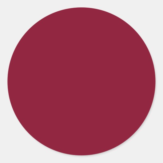 Burgundy Solid Color Ronde Sticker (Voorkant)