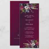 Burgundy Splendor Boho Floral Wedding Kaart (Voorkant / Achterkant)