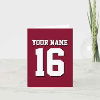 Burgundy Sporty Team Jersey Notitiekaartje