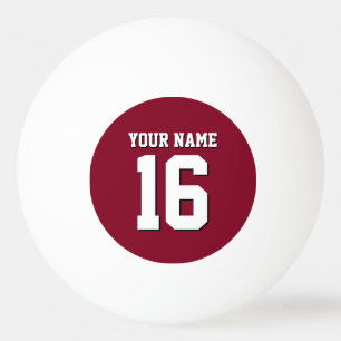 Burgundy Sporty Team Jersey Pingpongballen