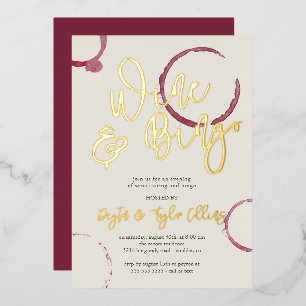 Burgundy Stains Wine & Bingo Party Folie Uitnodiging