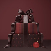 Burgundy Stripe Wrapping Paper Cadeaupapier