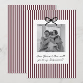 Burgundy Stripes Godparents Proposal Kaart (Voorkant / Achterkant)
