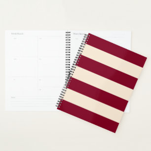 Burgundy Stripes Planner
