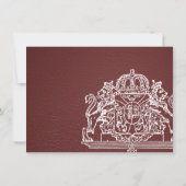 Burgundy Suède Mariage Photo Merci (Dos)