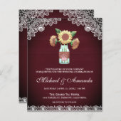 Burgundy Sunflower Budget Weddenschap (Voorkant / Achterkant)