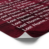 Burgundy Sunflower Wedding Seating Chart Poster (Hoek)