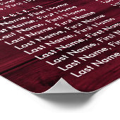 Burgundy Sunflower Wedding Table Plan 16 Poster (Coin)