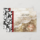 Burgundy Swirl Wedding RSVP (Voorkant / Achterkant)