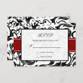 Burgundy Swirl Wedding RSVP (Voorkant / Achterkant)