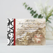 Burgundy Swirl Wedding RSVP (Staand voorkant)