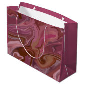 Burgundy taupe Marble gift bag Groot Cadeauzakje (Achterkant Gekanteld)